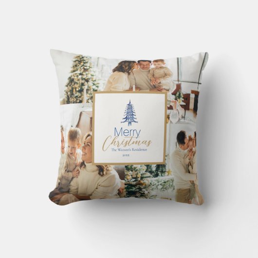 ブルーパゴダクリスマスツリー3 – フォト装飾用クッション クッション (正面)