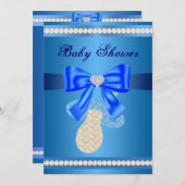 ブルーパシファイヤーベビーシャワー招待状 招待状 (正面/裏面)