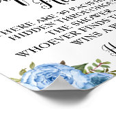 ブルーパシファイヤー狩りベビーシャワーゲームサイン ポスター (角)