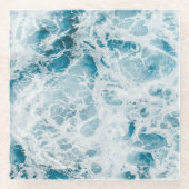 ブルーパシフィック海波 ガラスコースター (正面)