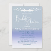 ブルーパスタイリッシュステルグラデーションブライダルシャワーテンプレート 招待状 (正面)
