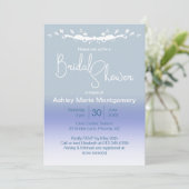 ブルーパスタイリッシュステルグラデーションブライダルシャワーテンプレート 招待状 (スタンド正面)