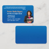 ブルーパスターまたはディーコン写真教会の名刺 名刺 (正面/裏面)