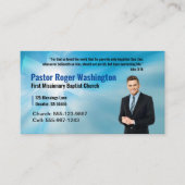 ブルーパスターまたはディーコン写真教会の名刺 名刺 (正面)