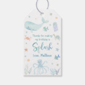 ブルーパステルアンダーザシー誕生日 ギフトタグ (正面)