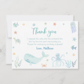 ブルーパステルアンダーザシー誕生日 サンキューカード (正面)