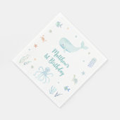 ブルーパステルアンダーザシー誕生日 スタンダードランチョンナプキン (角)