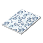 ブルーパステルエレガンス:チューリップシルエットフローラパット ノートパッド (回転)