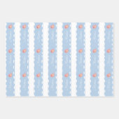 ブルーパステルエレファントパターンforリトルボーイパーティー ラッピングペーパーシート (正面3)