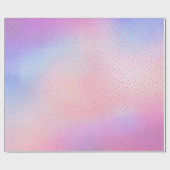 ブルーパステルグラデーションピンクパープルグラデーションドットバラ ラッピングペーパー (フラット)