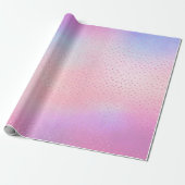 ブルーパステルグラデーションピンクパープルグラデーションドットバラ ラッピングペーパー (アンロールド)