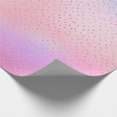 ブルーパステルグラデーションピンクパープルグラデーションドットバラ ラッピングペーパー (角)