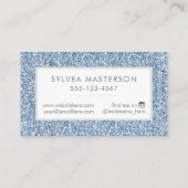 ブルーパステルグリッターミニマル 名刺 (裏面)
