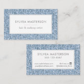 ブルーパステルグリッターミニマル 名刺 (正面/裏面)