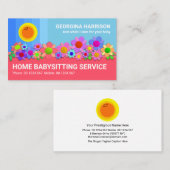 ブルーパステルスカイズスマイルサンベイシッターフラワーズ 名刺 (正面/裏面)