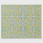 ブルーパステルスター抽象芸術アート鏡パターン ラッピングペーパー (フラット)