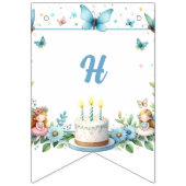ブルーパステルバタフライフェアリーファースト誕生日- バンティングフラッグ (第2の旗)