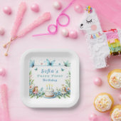 ブルーパステルバタフライフェアリーファースト誕生日- ペーパープレート (パーティー)