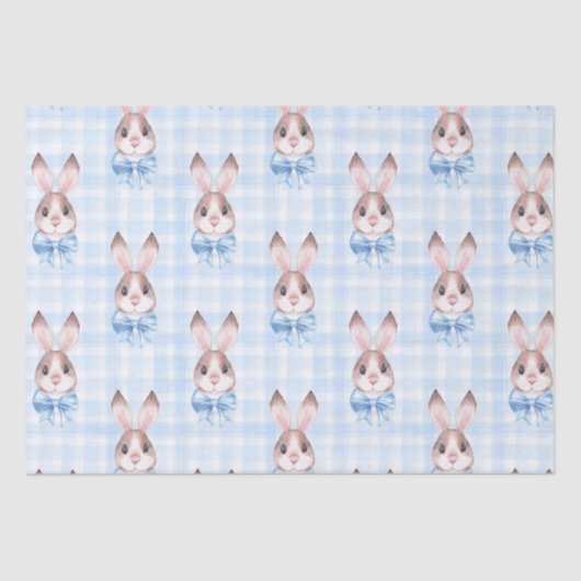 ブルーパステルバニーラビットギフト 薄葉紙 (正面)