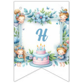 ブルーパステルフローラフェアリーファースト誕生日- バンティングフラッグ (第2の旗)