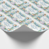 ブルーパステルフローラフェアリーファースト誕生日- ラッピングペーパー (角)