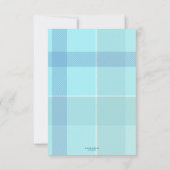 ブルーパステルプレイドベビー写真サンキューカード サンキューカード (裏面)