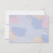 ブルーパステルモダン抽象芸術アートワーク 出欠カード (裏面)