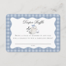 ブルーパステルリトルブー幽霊おむつラッフルインサート エンクロージャーカード