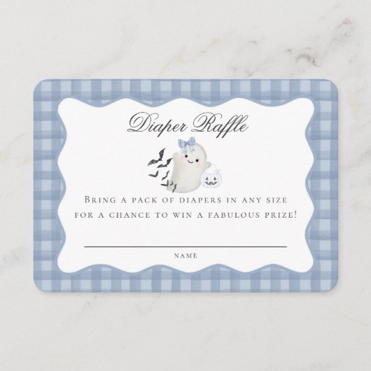 ブルーパステルリトルブー幽霊おむつラッフルインサート エンクロージャーカード (正面)