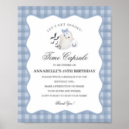 ブルーパステルリトルブー幽霊タイムカプセルゲーム ポスター