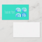 ブルーパステルレトロレインボー ノートカード (正面/裏面)