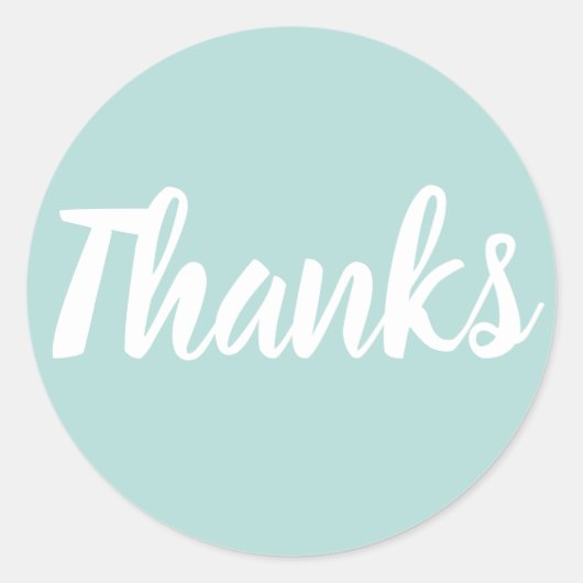 ブルーパステル感謝していユーシンプルステッカー ラウンドシール (正面)