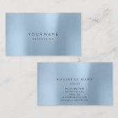 ブルーパステル抽象芸術ミニマルシルクメタリック 名刺 (正面/裏面)