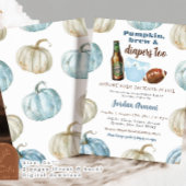 ブルーパステル男の子 かぼちゃの醸造とおむつ 招待状