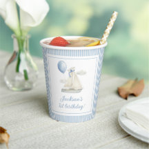 ブルーパステル航海のセイルボート1st誕生日