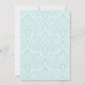 ブルーパステル金ゴールドティテッドバロックロココ誕生日 招待状 (裏面)