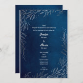 ブルーパセリエレガントー結婚式招待状 招待状 (正面/裏面)