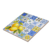 ブルーパターイタリアンンレモン夏の花嫁の贈り物 タイル (側面)
