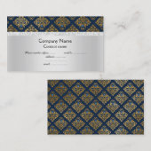 ブルーパターエレガントン半光沢ビジネス 名刺 (正面/裏面)