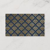 ブルーパターエレガントン半光沢ビジネス 名刺 (裏面)