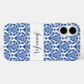 ブルーパターンフランスカントリー名 Case-Mate iPhoneケース (裏面 (横))