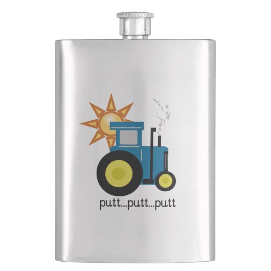 ブルーパットパットトラクター フラスク (正面)