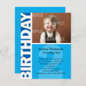 ブルーパネル第2誕生日招待状 インビテーションポストカード (正面/裏面)