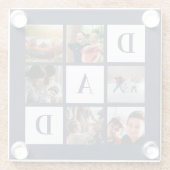 ブルーパパコローブロック6フォトコラージュパーソナライズされた ガラスコースター (裏面)