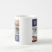 ブルーパパコローブロック6フォトコラージュパーソナライズされた コーヒーマグカップ (中央)