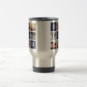 ブルーパパコローブロック6フォトコラージュパーソナライズされた トラベルマグ (中央)