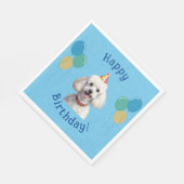 ブルーパピードッグ誕生日ポーティ スタンダードランチョンナプキン (角)