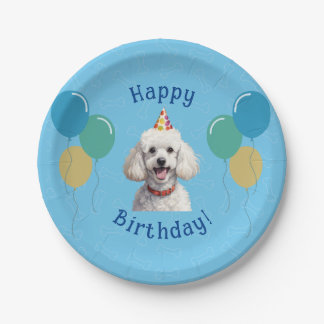 ブルーパピードッグ誕生日ポーティ ペーパープレート
