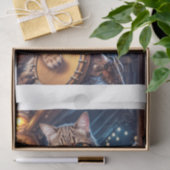 ブルーパブ遊に登場するスチームパンク猫のバンジョー – 薄葉紙 (ギフト)