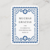 ブルーパペルカラフルピカド結婚式の引き出物ラベル エンクロージャーカード (裏面)